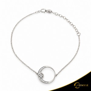 Βραχιόλι Crescent Full Brilliant Λευκός χρυσός Κ14 Κωδικός 9223