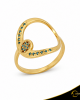 Δαχτυλίδι Crescent Full Ocean Blue Brilliant Κίτρινος χρυσός Κ14 Κωδικός 9263