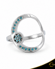 Δαχτυλίδι Crescent Full Ocean Blue Brilliant Λευκός χρυσός Κ14 Κωδικός 9264