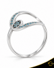Δαχτυλίδι Crescent Full Ocean Blue Brilliant Λευκός χρυσός Κ14 Κωδικός 9264