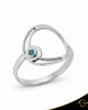 Δαχτυλίδι Crescent Small Single Ocean Blue Brilliant Λευκός χρυσός Κ14 Κωδικός 9269