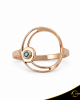 Δαχτυλίδι Crescent Small Single Ocean Blue Brilliant Ροζ χρυσός Κ14 Κωδικός 9271