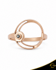 Δαχτυλίδι Crescent Small Single Black color Brilliant Ροζ χρυσός Κ14 Κωδικός 9272