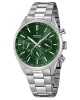Festina F16820/R Quartz Χρονογράφος Ανοξείδωτο ατσάλι Μπρασελέ Πράσινο χρώμα καντράν Ταχύμετρο