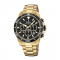 Festina F20364/3 Quartz Χρονογράφος Επιχρυσωμένο ανοξείδωτο ατσάλι Μπρασελέ Μαύρο χρώμα καντράν