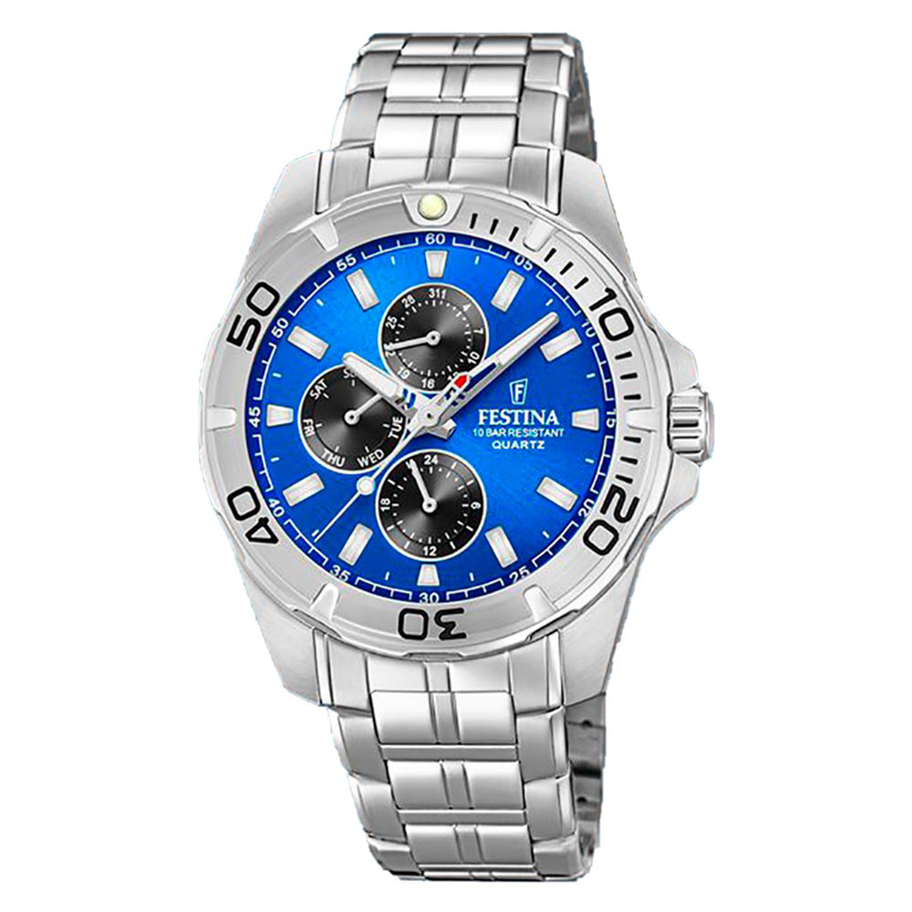 Festina F20445/4 Quartz Χρονογράφος Ανοξείδωτο ατσάλι Μπρασελέ Μπλε χρώμα καντράν