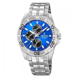 Festina F20445/4 Quartz Chronograph Stainless steel Bracelet Blue color dial