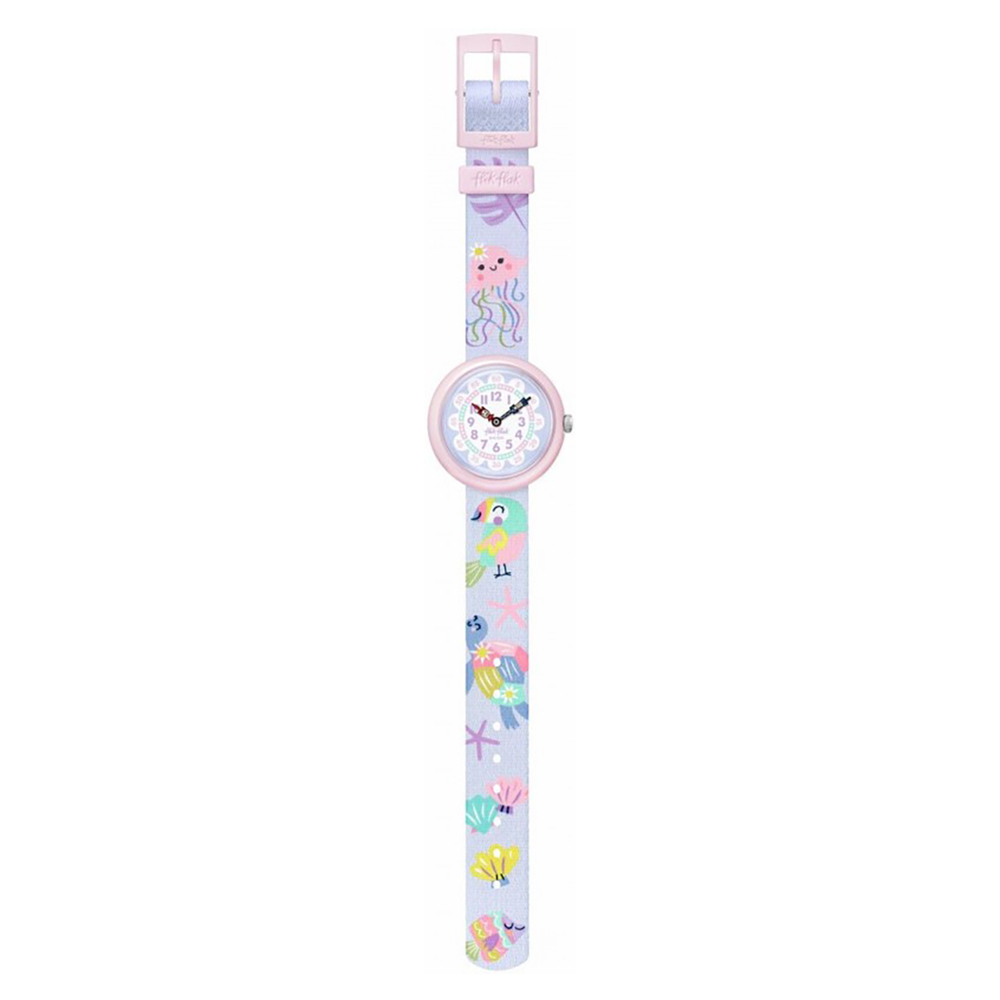 Flik Flak ZFBNP231 Colour In Pastel Quartz Πλαστική κάσα Υφασμάτινο λουρί Μωβ χρώμα καντράν