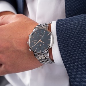 Gant Park Hill G121010 Quartz Πολλαπλών ενδείξεων Ανοξείδωτο ατσάλι Μπρασελέ Σκούρο μπλε χρώμα καντράν