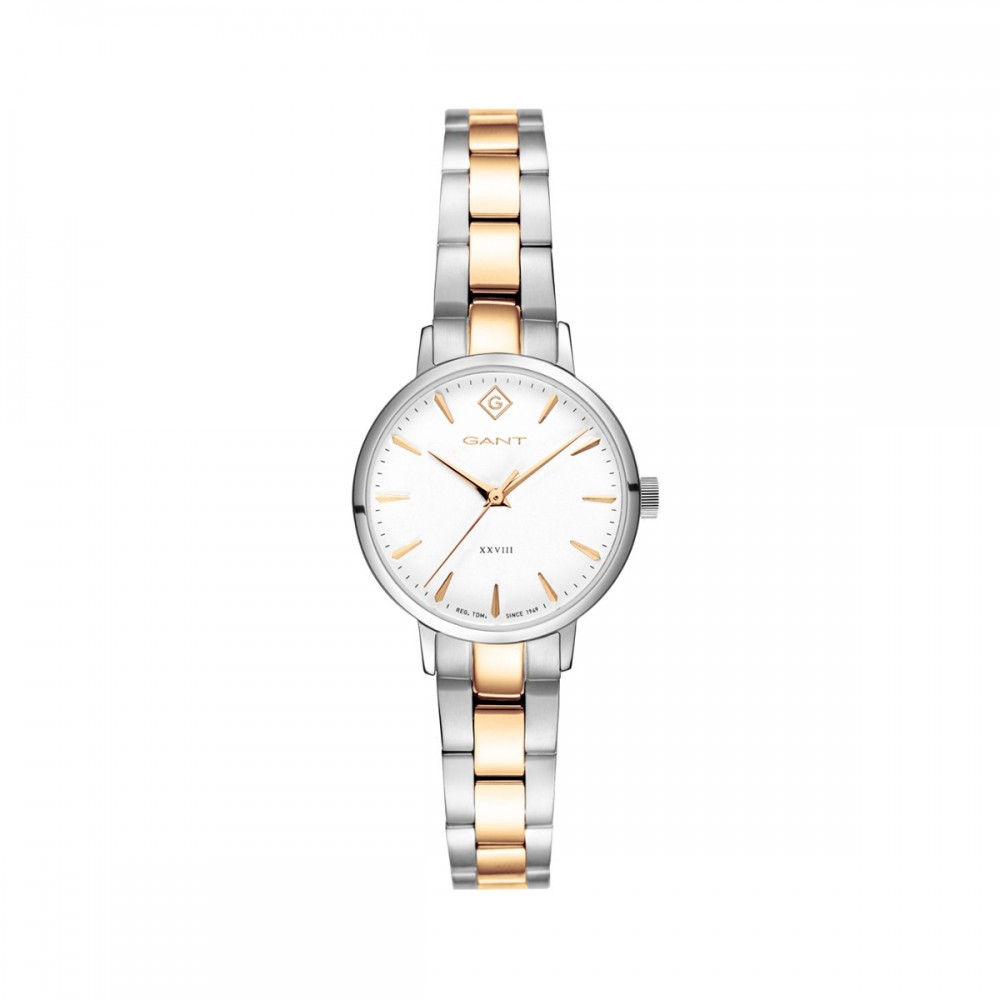 Gant Park Avenue G126010 Quartz Ανοξείδωτο ατσάλι Διμεταλλικό Μπρασελέ Λευκό χρώμα καντράν 