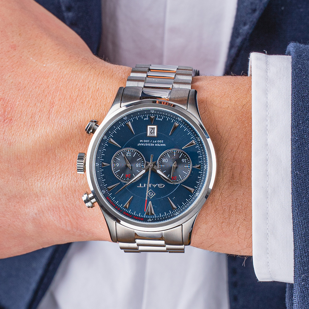 Gant Spencer G135003 Quartz Πολλαπλών ενδείξεων Ανοξείδωτο ατσάλι Μπρασελέ Μπλε χρώμα καντράν