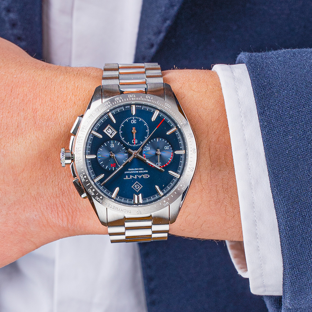 Gant Hammondsport G168004 Quartz Πολλαπλών ενδείξεων Ανοξείδωτο ατσάλι Μπρασελέ Μπλε χρώμα καντράν