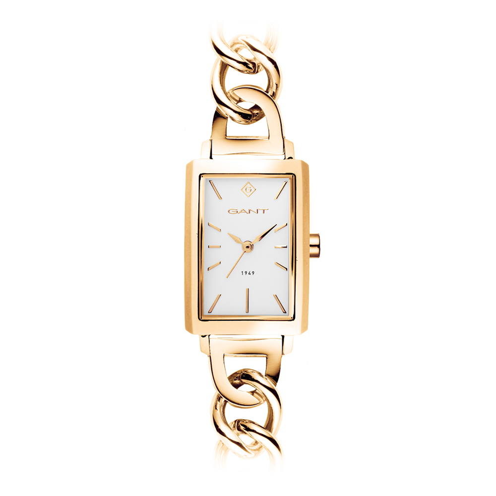 Gant Utica G179003 Quartz Επιχρυσωμένο Ανοξείδωτο ατσάλι Μπρασελέ Λευκό χρώμα καντράν