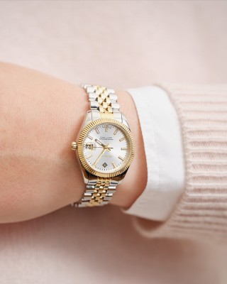 Gant Sussex Mini G181002 Quartz Ανοξείδωτο ατσάλι Διμεταλλικό Μπρασελέ Ασημί χρώμα καντράν 