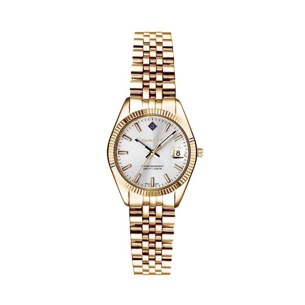 Gant Sussex Mini G181003 Quartz Επιχρυσωμένο ανοξείδωτο ατσάλι Μπρασελέ Λευκό χρώμα καντράν