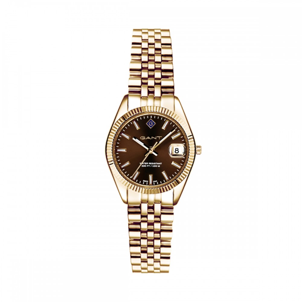 Gant Sussex Mini G181012 Quartz Επιχρυσωμένο ανοξείδωτο ατσάλι Μπρασελέ Καφέ χρώμα καντράν