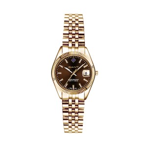 Gant Sussex Mini G181012 Quartz Επιχρυσωμένο ανοξείδωτο ατσάλι Μπρασελέ Καφέ χρώμα καντράν