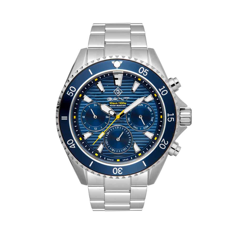 Gant Waterville Adventurer G184002 Quartz Πολλαπλών ενδείξεων Ανοξείδωτο ατσάλι Μπρασελέ Μπλε χρώμα καντράν