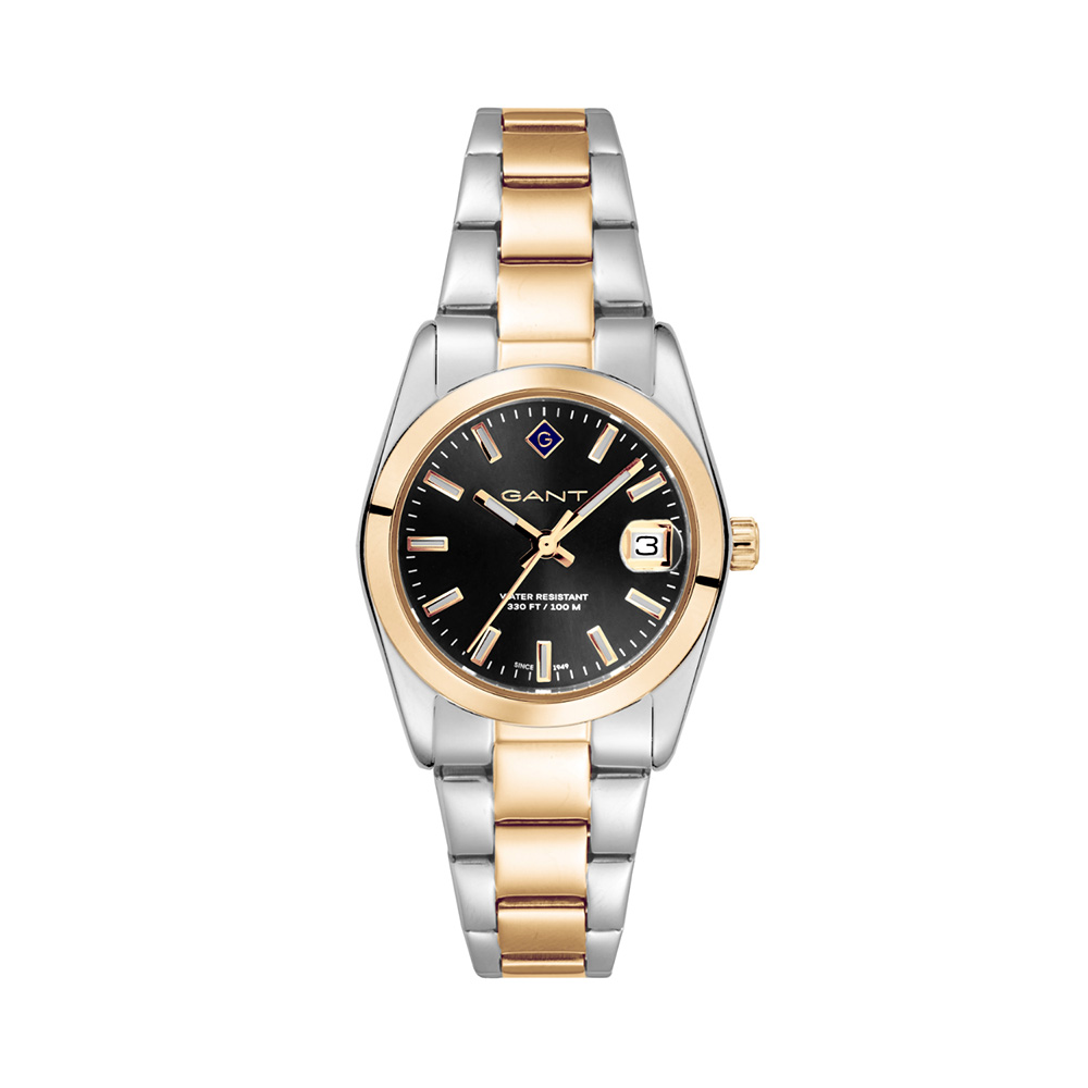 Gant Everett Mini G186003 Quartz Ανοξείδωτο ατσάλι Διμεταλλικό μπρασελέ Μαύρο χρώμα καντράν 