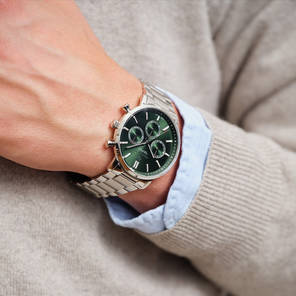 Gant East Hill G191003 Quartz Χρονογράφος Ανοξείδωτο ατσάλι Μπρασελέ Πράσινο χρώμα καντράν