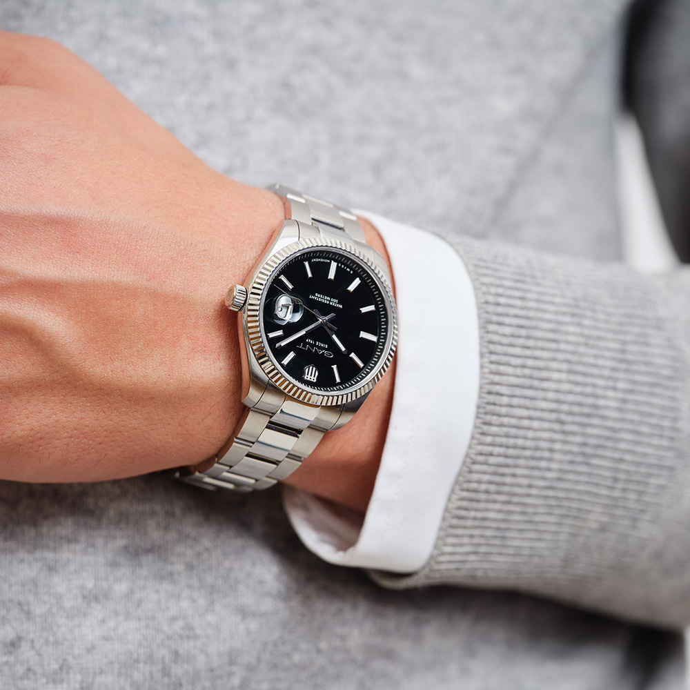 Gant Prestige P106001 Quartz Ανοξείδωτο ατσάλι Μπρασελέ Μαύρο χρώμα καντράν 