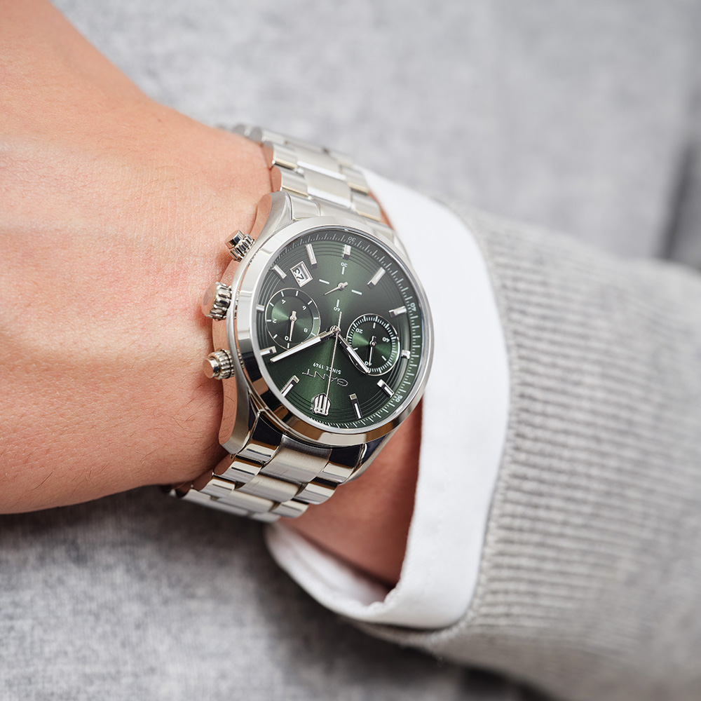 Gant Prestige P206004 Quartz Πολλαπλών ενδείξεων Ανοξείδωτο ατσάλι Μπρασελέ Πράσινο χρώμα καντράν