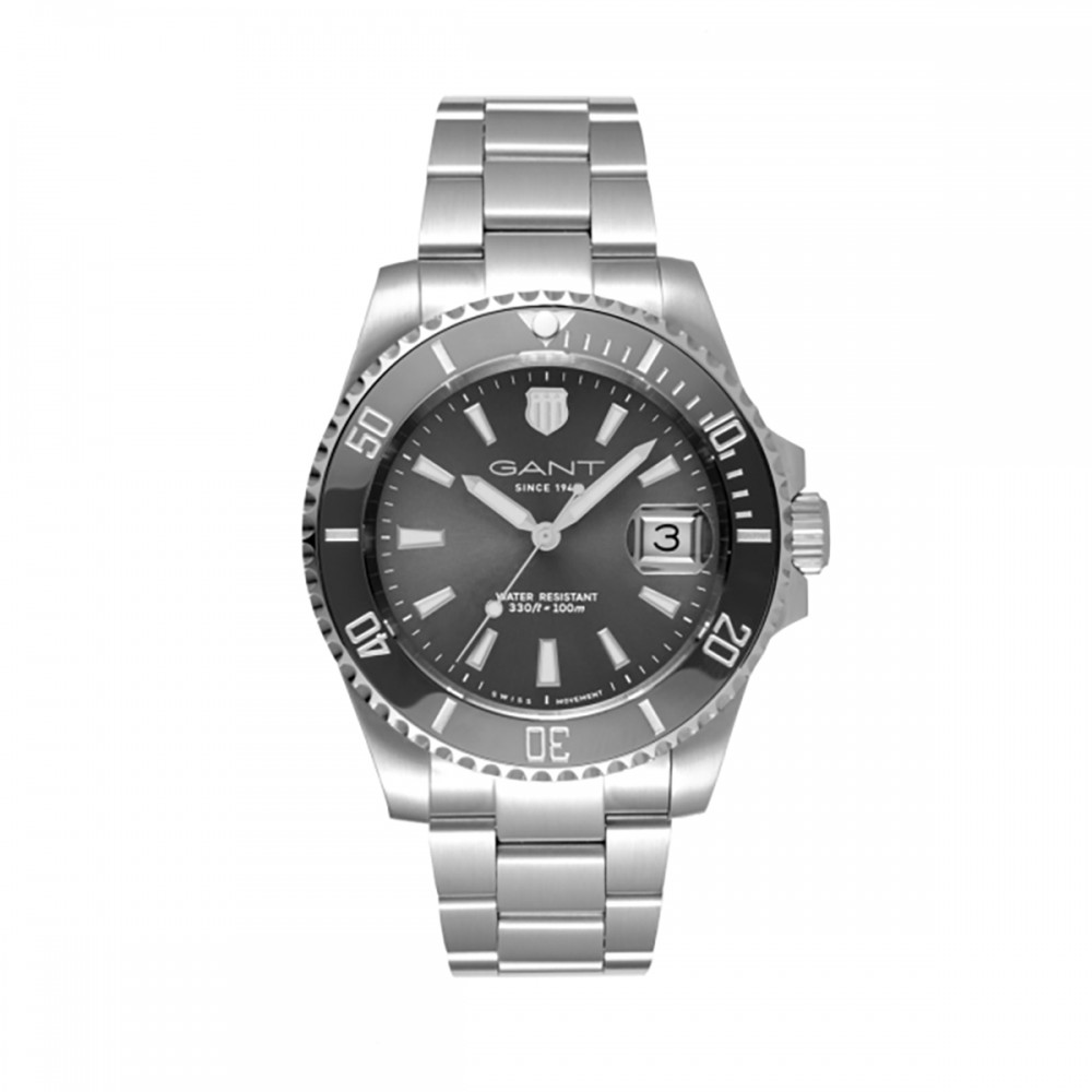 Gant Prestige P250003 Quartz Ανοξείδωτο ατσάλι Μπρασελέ Γκρι χρώμα καντράν Κεραμική στεφάνη