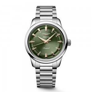 Longines Conquest Heritage L1.649.4.02.6 Αυτόματο Ανοξείδωτο ατσάλι Μπρασελέ Πράσινο χρώμα καντράν