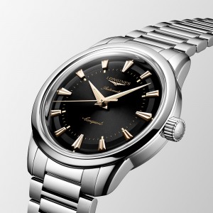Longines Conquest Heritage L1.649.4.52.6 Αυτόματο Ανοξείδωτο ατσάλι Μπρασελέ Μαύρο χρώμα καντράν