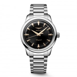 Longines Conquest Heritage L1.649.4.52.6 Αυτόματο Ανοξείδωτο ατσάλι Μπρασελέ Μαύρο χρώμα καντράν