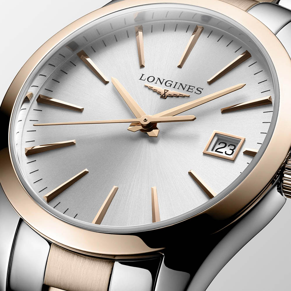 LONGINES Conquest Classic L2.386.3.72.7 Quartz Stainless steel Bimetallic bracelet White color dial 