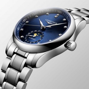Longines Master Collection L2.409.4.97.6 Αυτόματο Ανοξείδωτο ατσάλι Μπρασελέ Μπλε χρώμα καντράν Διαμάντια