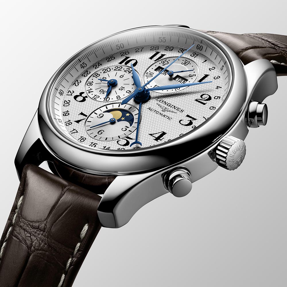 Longines Master Collection L2.773.4.78.3 Αυτόματο Ανοξείδωτο ατσάλι Δερμάτινο λουρί καφε χρώματος Λευκό χρώμα καντράν