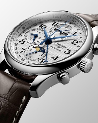 Longines Master Collection L2.773.4.78.3 Αυτόματο Ανοξείδωτο ατσάλι Δερμάτινο λουρί καφε χρώματος Λευκό χρώμα καντράν