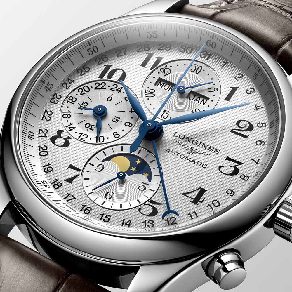 Longines Master Collection L2.773.4.78.3 Αυτόματο Ανοξείδωτο ατσάλι Δερμάτινο λουρί καφε χρώματος Λευκό χρώμα καντράν