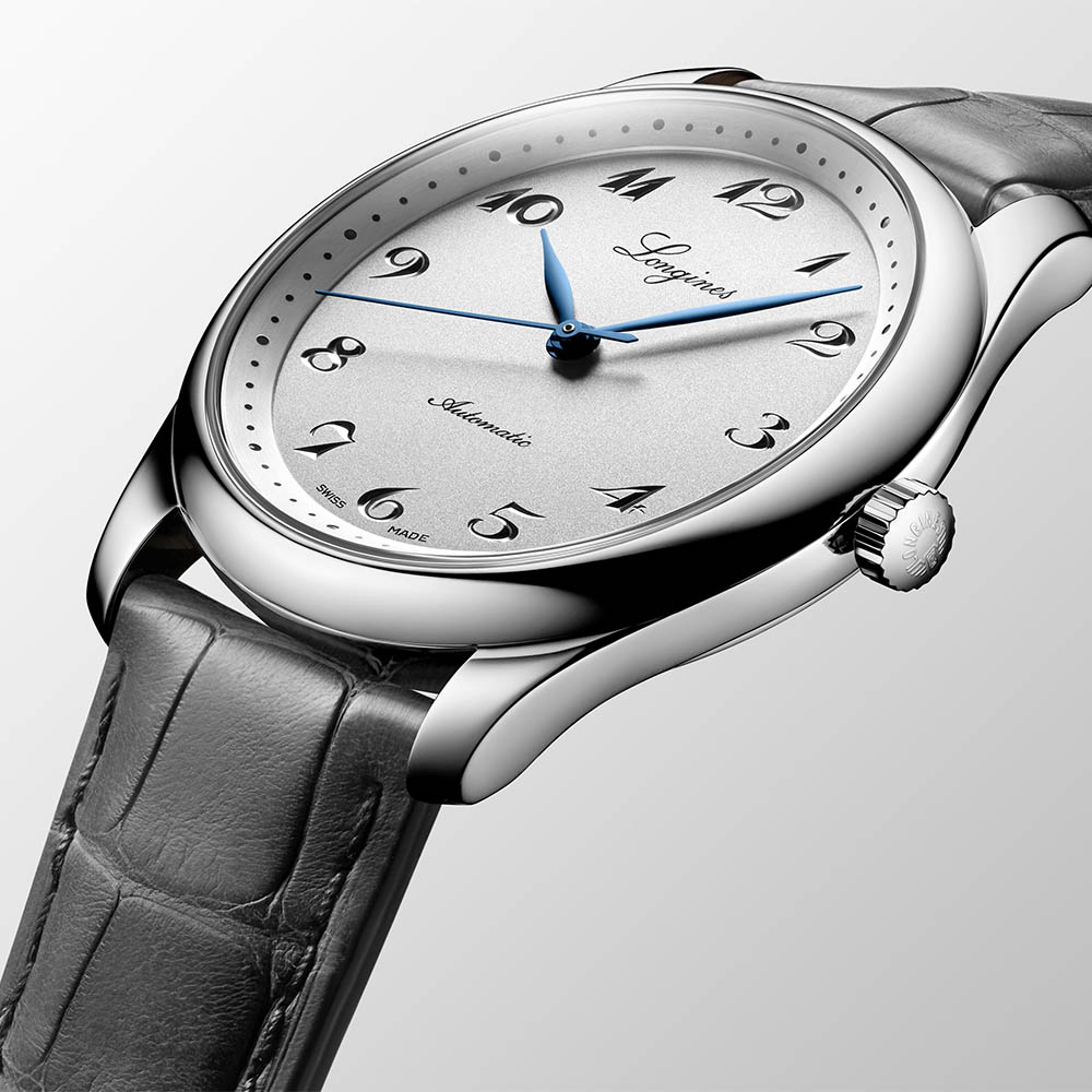 Longines Master Collection L2.793.4.73.2 Αυτόματο Ανοξείδωτο ατσάλι Ανθρακί δερμάτινο λουρί Ασημί χρώμα καντράν