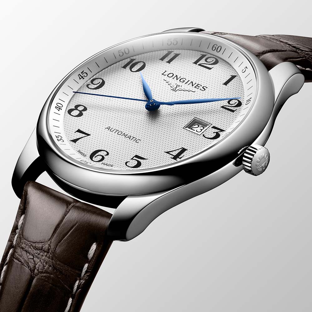 Longines Master Collection L2.893.4.78.3 Αυτόματο Ανοξείδωτο ατσάλι Δερμάτινο λουρί καφε χρώματος Λευκό χρώμα καντράν