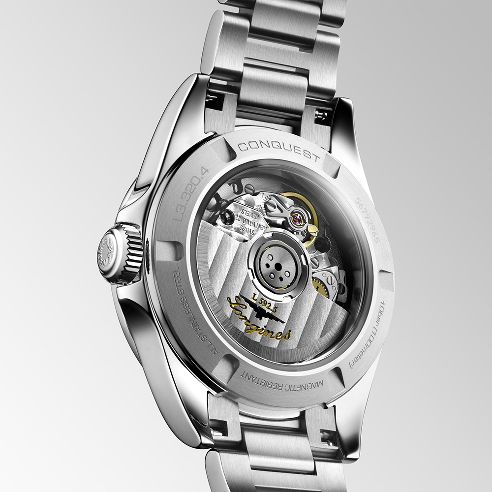 Longines Conquest L3.320.4.07.6  Αυτόματο Ανοξείδωτο ατσάλι Μπρασελέ Πράσινο χρώμα καντράν Διαμάντια