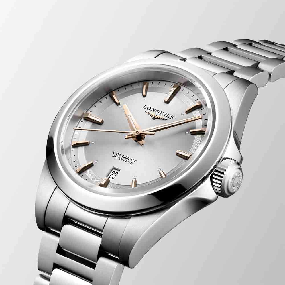Longines Conquest L3.320.4.72.6 Αυτόματο Ανοξείδωτο ατσάλι Μπρασελέ Ασημί χρώμα καντράν