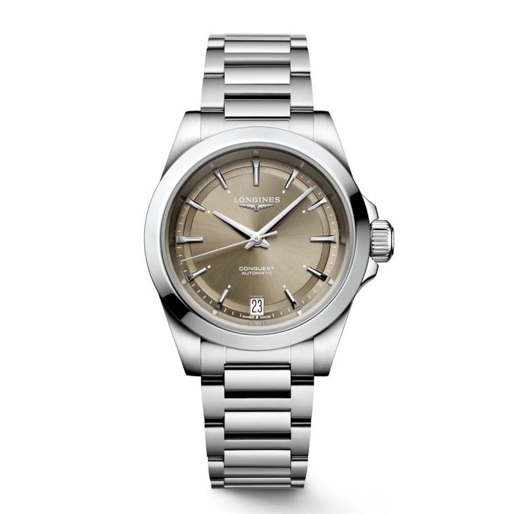 Longines Conquest L3.430.4.62.6  Αυτόματο Ανοξείδωτο ατσάλι Μπρασελέ Καφέ χρώμα καντράν