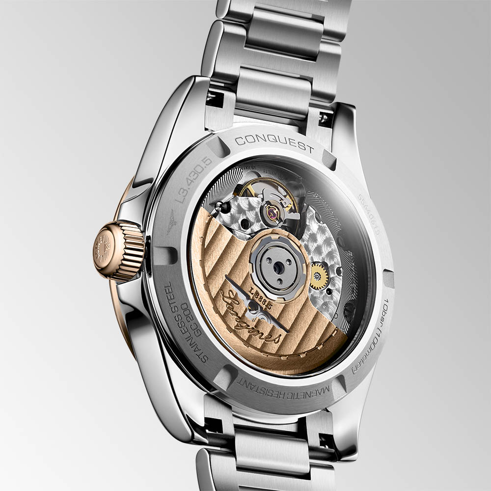 Longines Conquest L3.430.5.92.6 Αυτόματο Ανοξείδωτο ατσάλι Μπρασελέ Μπλε χρώμα καντράν Χρυσή στεφάνη 18 Καρατίων