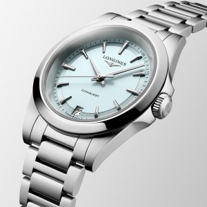 Longines Conquest L3.460.4.92.6 Quartz Ανοξείδωτο ατσάλι Μπρασελέ Γαλάζιο χρώμα καντράν