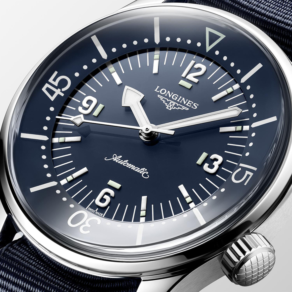 Longines Legend Diver L3.764.4.90.2 Αυτόματο Καταδυτικό Ανοξείδωτο ατσάλι Μπλε συνθετικό λουρί Μπλε χρώμα καντράν