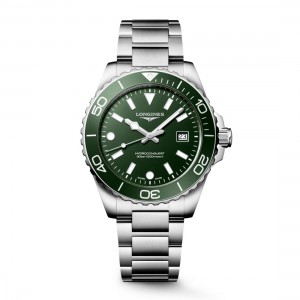 Longines HydroConquest L3.769.4.06.6 Quartz Ανοξείδωτο ατσάλι Μπρασελέ Πράσινο χρώμα καντράν