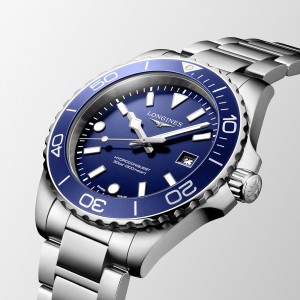 Longines HydroConquest L3.769.4.96.6 Quartz Ανοξείδωτο ατσάλι Μπρασελέ Μπλε χρώμα καντράν