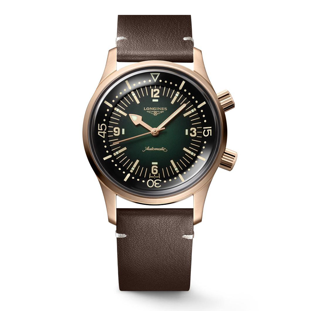 Longines Legend Diver L3.774.1.50.2 Καταδυτικό Χαλκός Αυτόματο Δερμάτινο καφέ λουρί και Nato