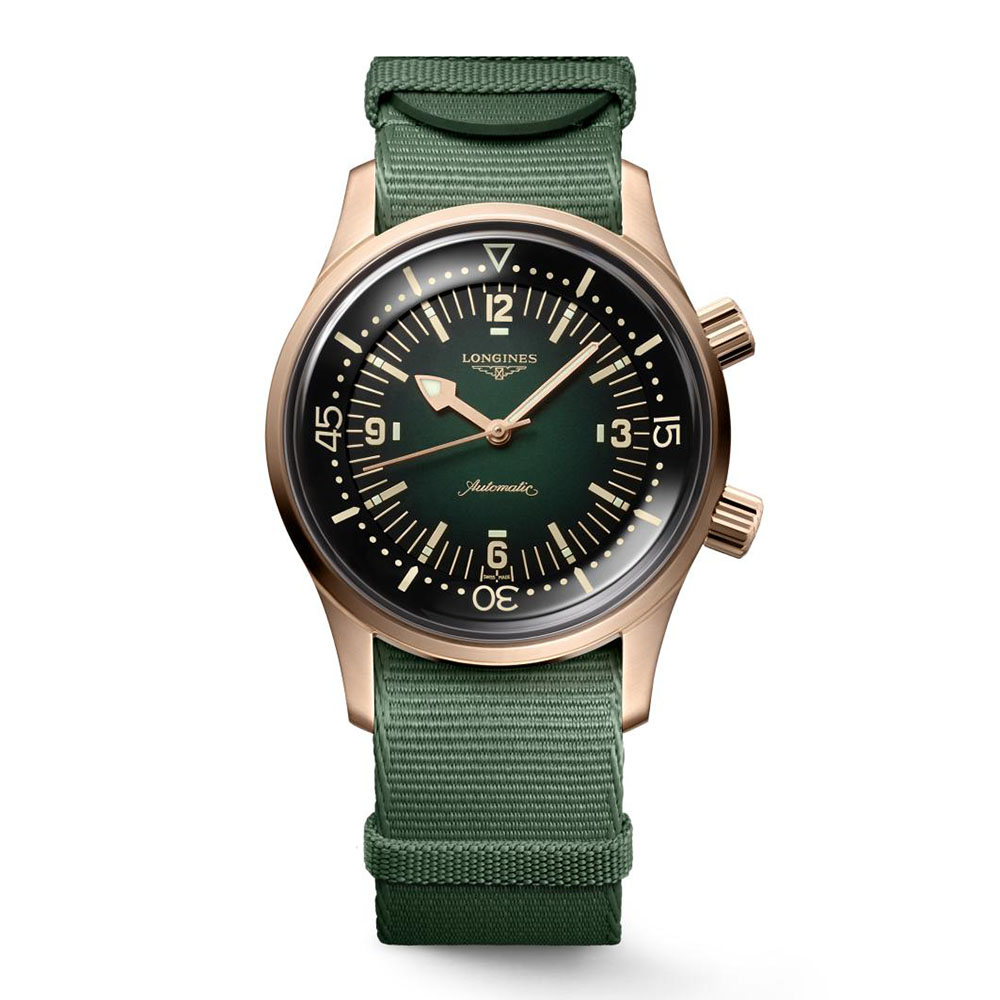Longines Legend Diver L3.774.1.50.2 Καταδυτικό Χαλκός Αυτόματο Δερμάτινο καφέ λουρί και Nato