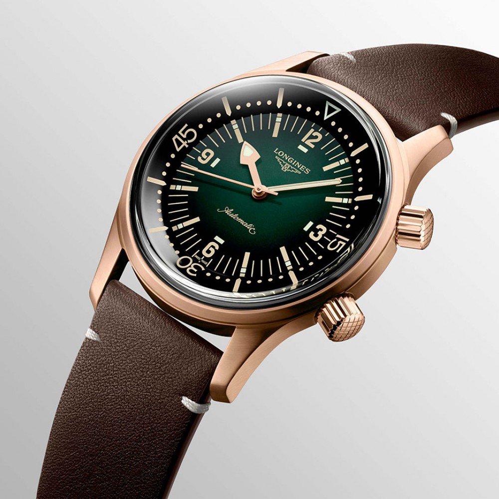 Longines Legend Diver L3.774.1.50.2 Καταδυτικό Χαλκός Αυτόματο Δερμάτινο καφέ λουρί και Nato