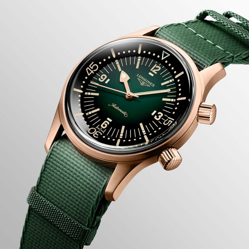 Longines Legend Diver L3.774.1.50.2 Καταδυτικό Χαλκός Αυτόματο Δερμάτινο καφέ λουρί και Nato