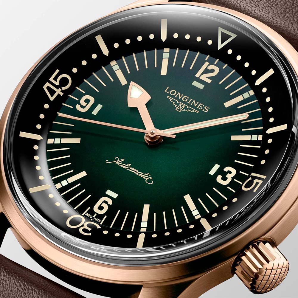 Longines Legend Diver L3.774.1.50.2 Καταδυτικό Χαλκός Αυτόματο Δερμάτινο καφέ λουρί και Nato
